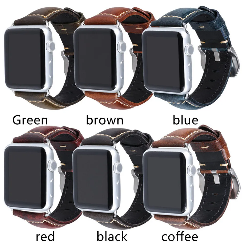 Винтажный ремешок из коровьей кожи Аксессуары для наручных браслетов коричневый