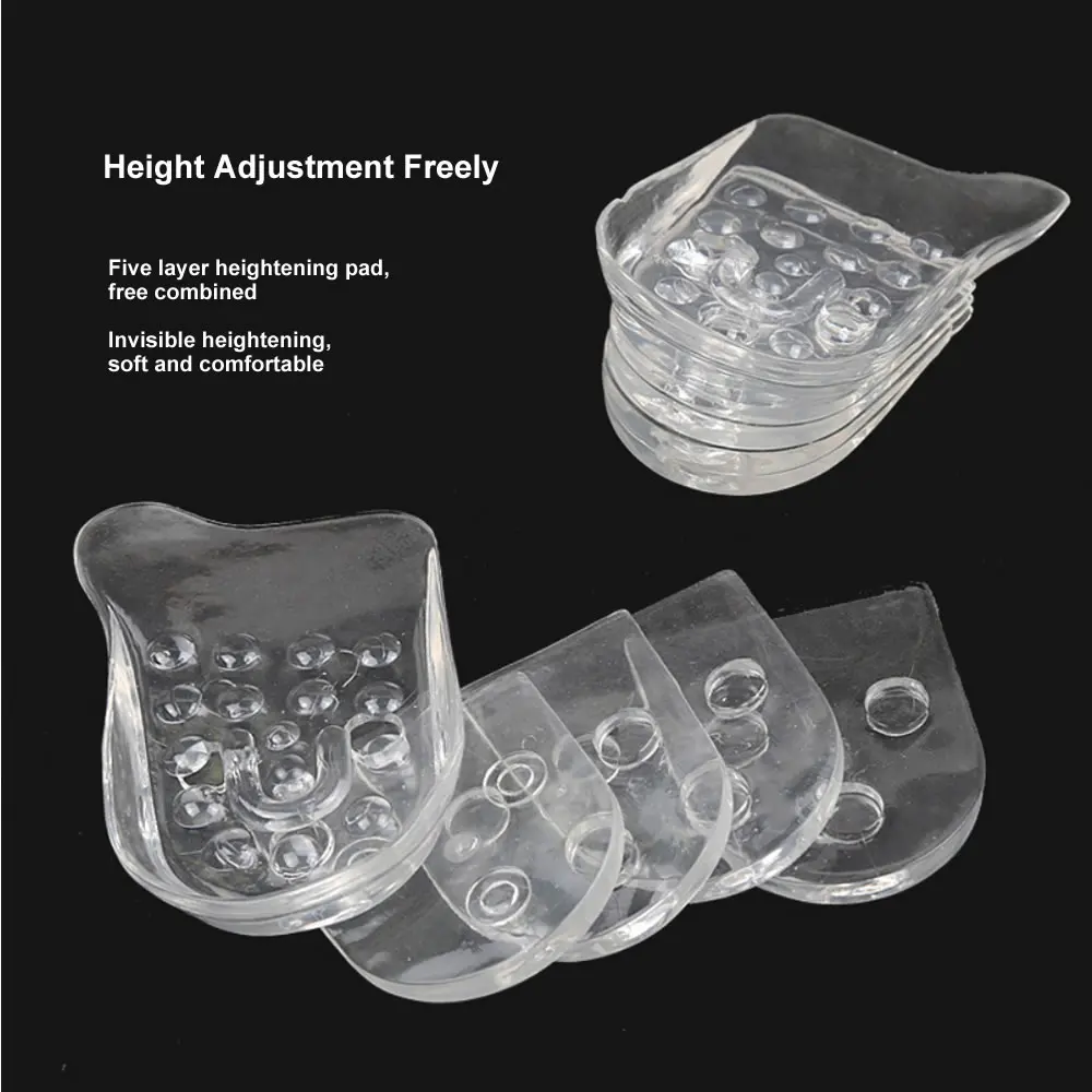 Прозрачные увеличивающие рост стельки пятислойные регулируемые съемные