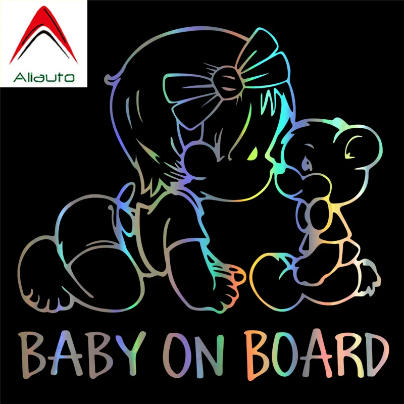 Милый автомобильный стикер Aliauto для девочек на борту Предупреждение ющий знак