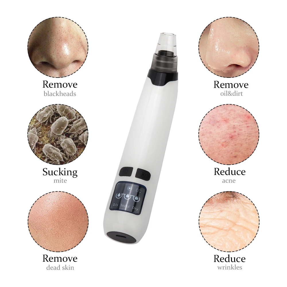 

Face Nose Acne Black Dot Pimple Blackhead Remover Electric Blackhead Vacuum Cleaner Acne Needles Blackhead Tools Combination