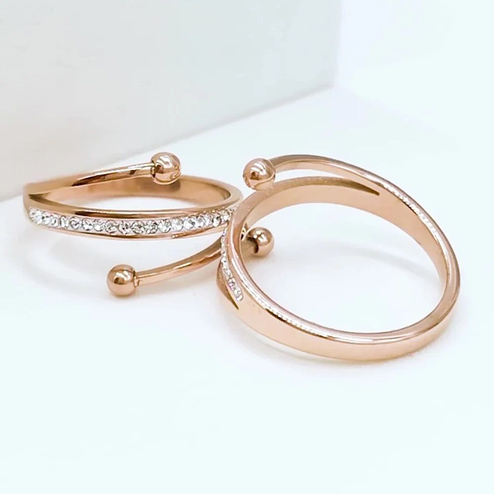 Lokaer модные кольца из розового золота 3 слоя ювелирные изделия нержавеющей стали