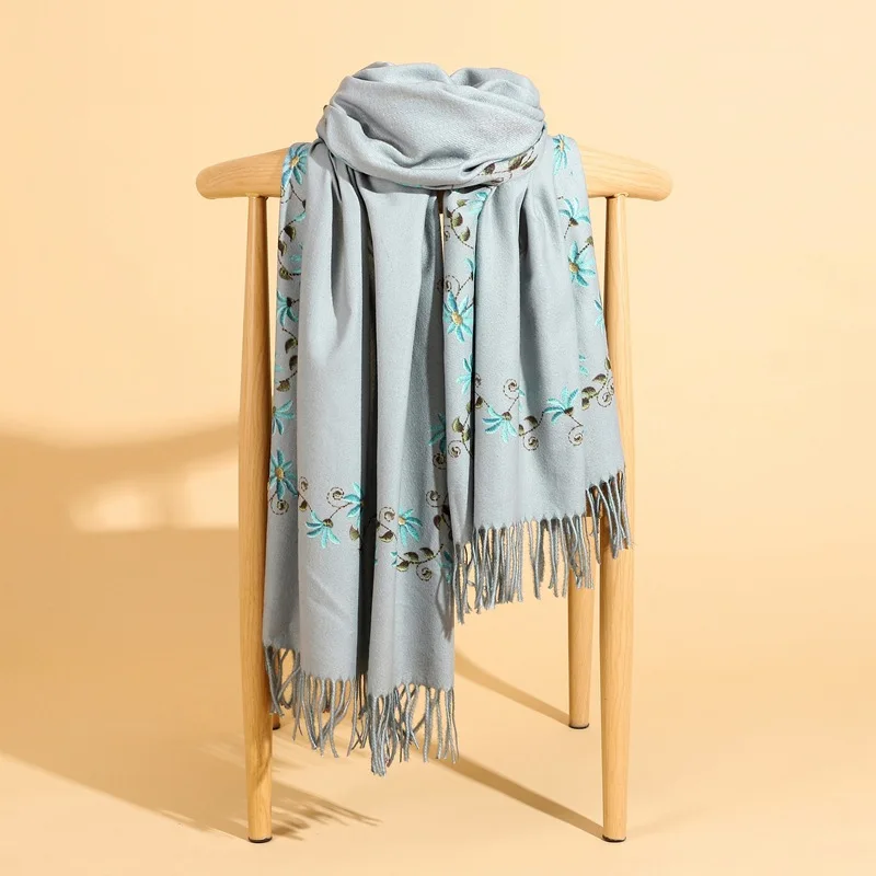 

New Scarf Women Autumn Winter Printing Retro Travel Shawl Ethnic Style Imitation Cashmere All-match Tassel Long Scarves Lady