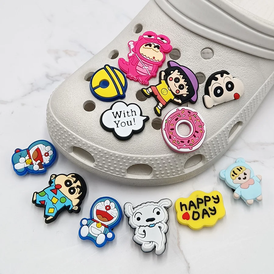 Novelty Design Cartoon With You PVC Shoe Charm Accessories Funny Diy Shoe Buckle Decor Fit Pins Croc Charms JIBZ Kid Party Gift