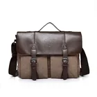 Винтажная брендовая мужская сумка через плечо, мессенджер, Холщовый коричневый портфель для офиса, деловой тоут для мужчин, ts