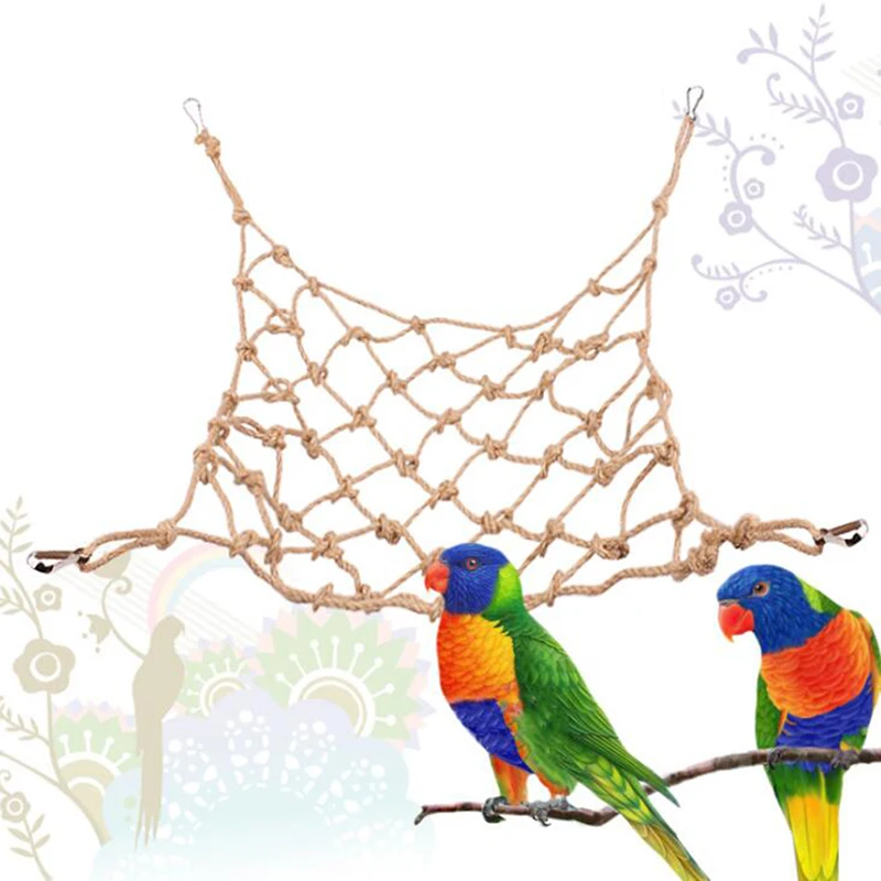 Игрушка для попугая птицы пеньковая веревка скалолазание сетка животных