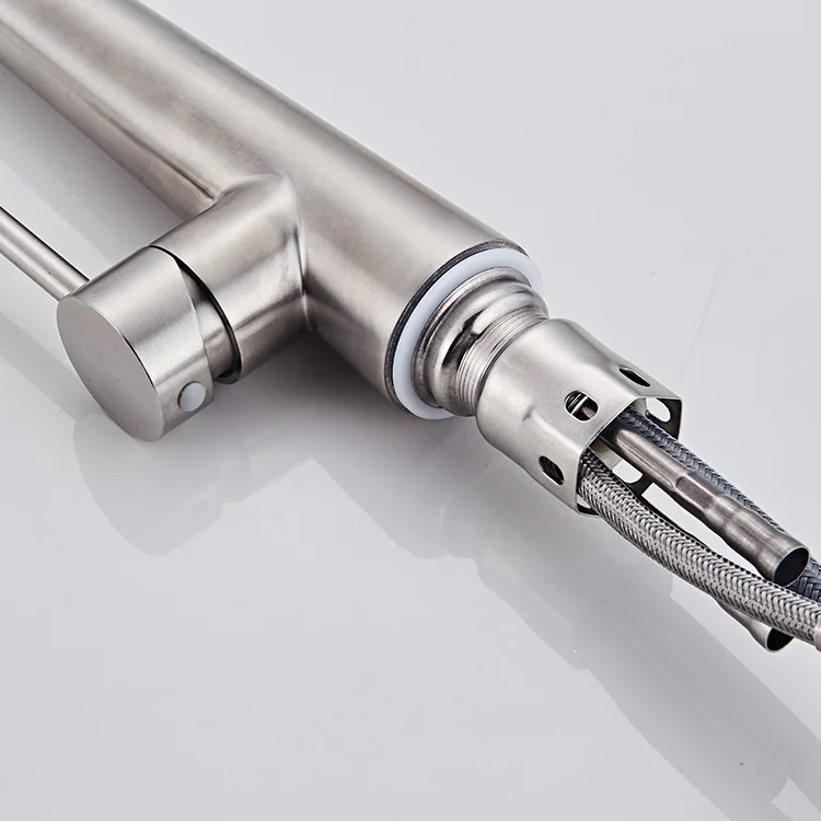 Сенсорный кухонный кран из матового никеля выдвижные смесители для раковины