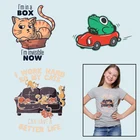 Картинки с изображениями кошек из мультфильмов, термотрансферные пластыри из ПВХ, термотрансферные Пластыри для одежды, моющиеся аппликации сделай сам