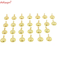 adixyn round letters pendantchoker chain gold color crystal initial alphabet pendants jewelry gifts for women girls n02173