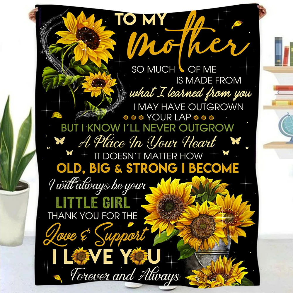 

Fleece Blanket Throw for Bed Couch To My Mother-I Will Always Be Your Little Girl Premium Flannel Blankets Cozy Soft Quilt Manta