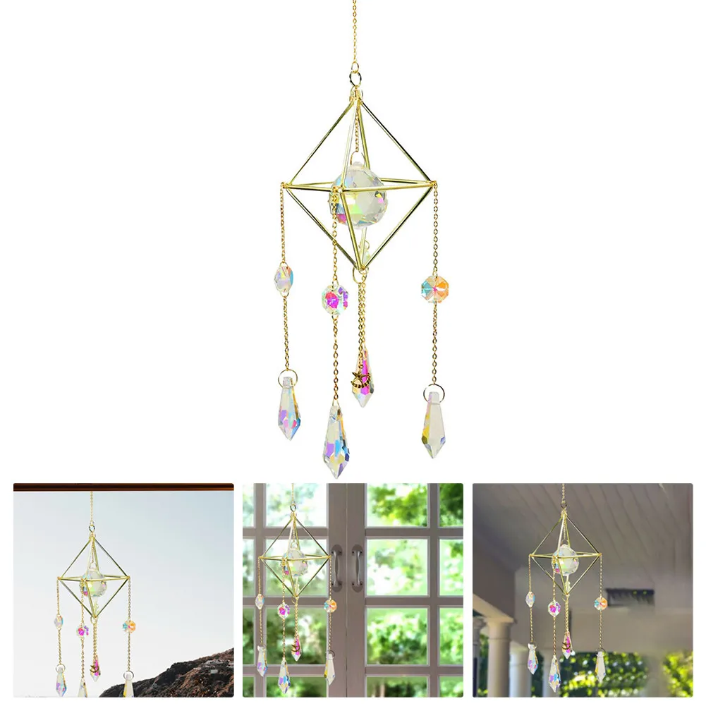 

1Pc Natural Crystal Pendant Lighting Ball Pendant Crystal Wind Chime Creative Pendant Moon Star Maker Hanging Home Garden Decor