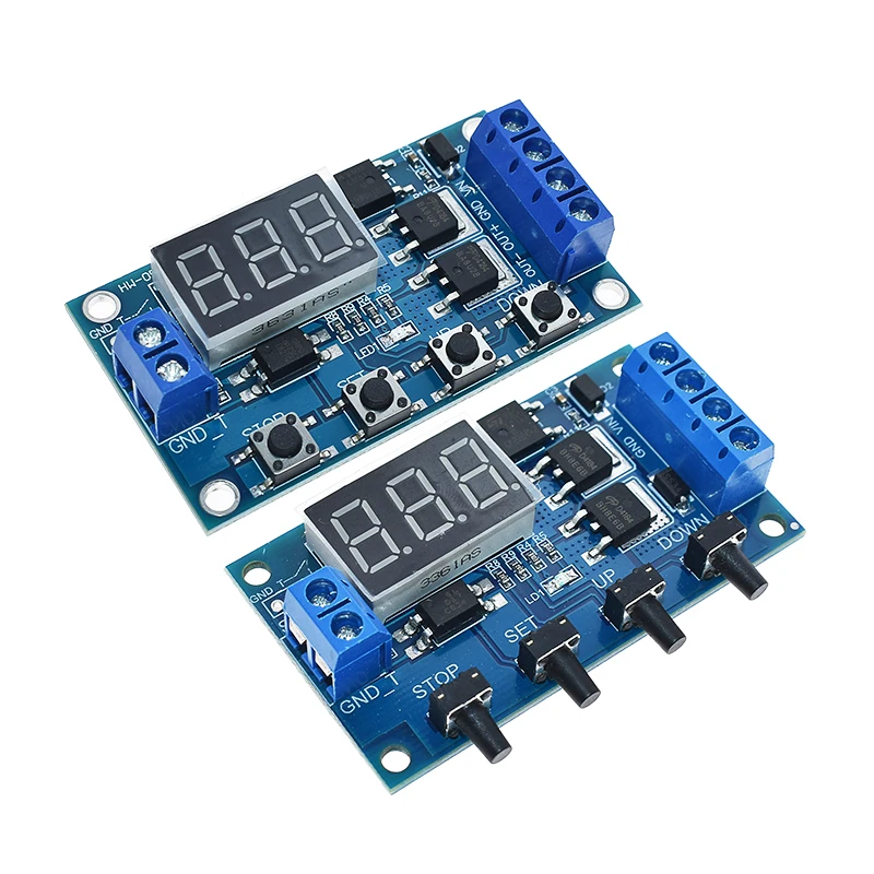 DC 12V 24V двойной МОП-светодиодный цифровой реле задержки времени цикл запуска