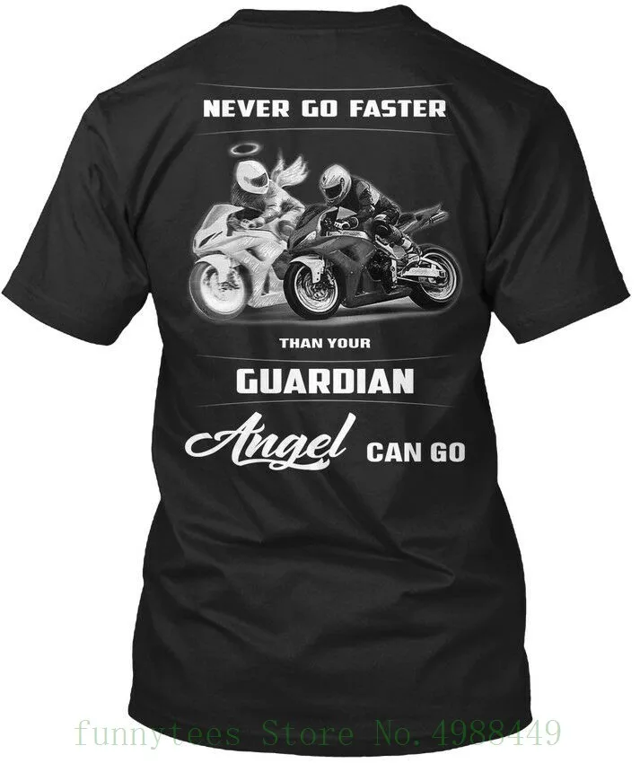 

Уникальная футболка никогда не быстрее, чем ваш Ангел может хранить, Элегантная футболка 2019, новейшая мода