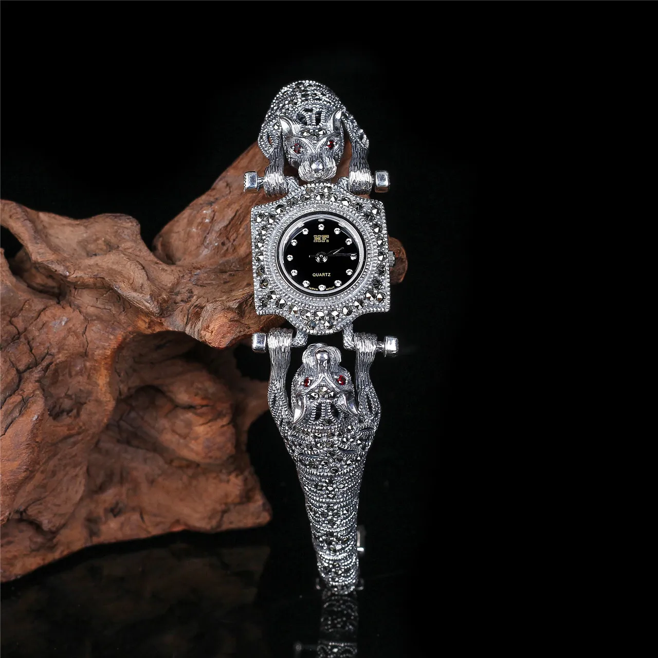 

NEW ARRIVAL LIMITED CHEETAH WATCH CLASSIC FINE JEWELRY S925 SILVER PURE THAI SILVER LEOPARD RHINESTONE BRACELE DROPSHIPPING