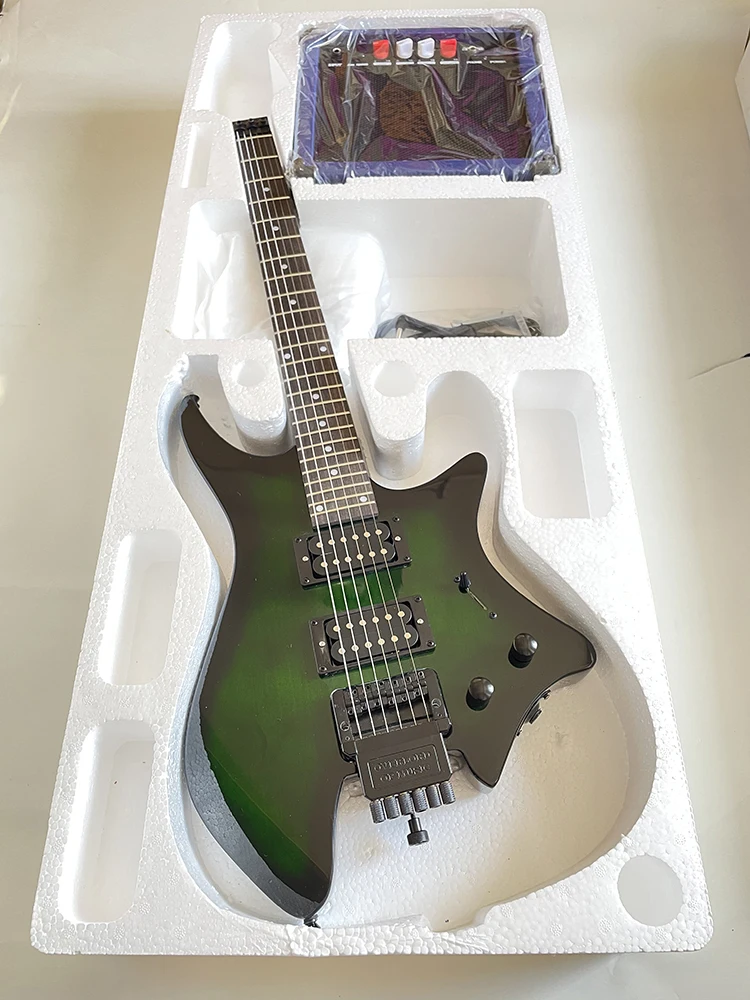 Профессиональная электрическая гитара без головы с динамиком аудиокабель