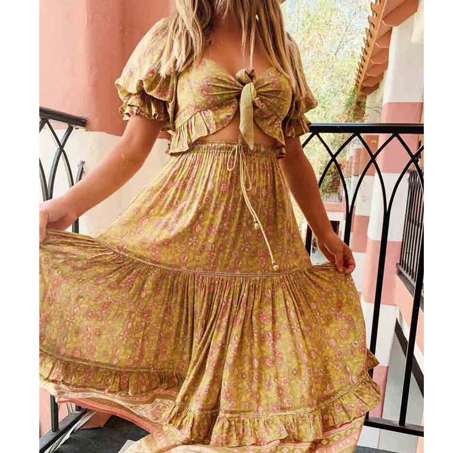 TEELYNN Цыганский крестьянский укороченный топ блуза из искусственного шелка