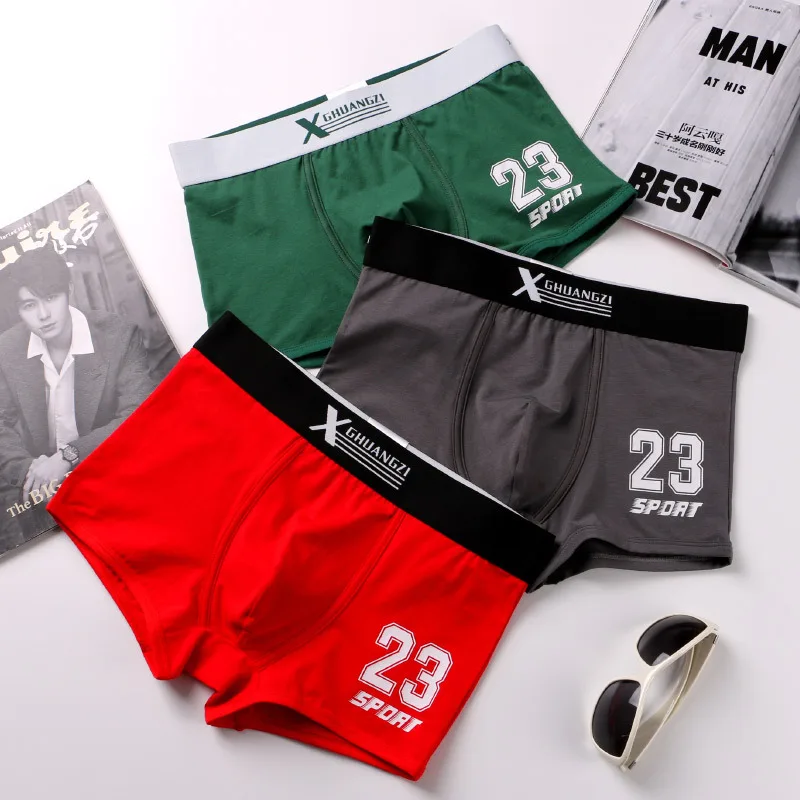 Trendy Brand Men's Underwear Boxer Shorts Breathable Pure Cotton Personality Trend Loose Boys Short Sous Vetement Homme Bragas | Мужская
