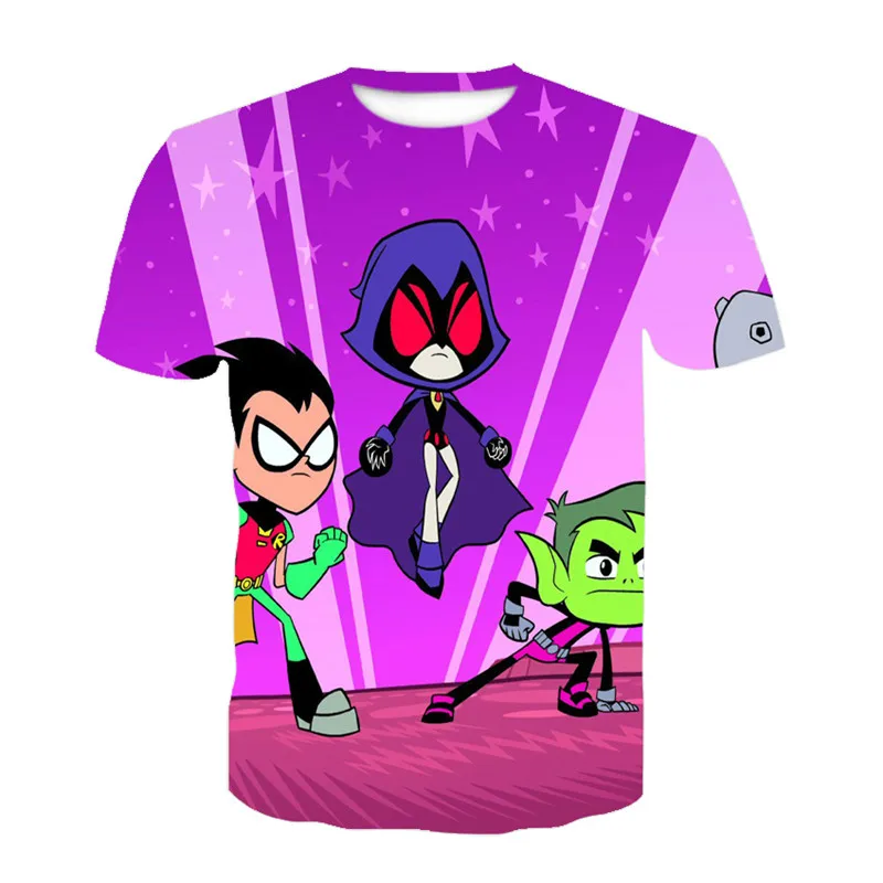 

Boys and girls 3D printing T-shirt short sleeve cartoon pattern casual loose cute baby clothes 4T-14T size 2021