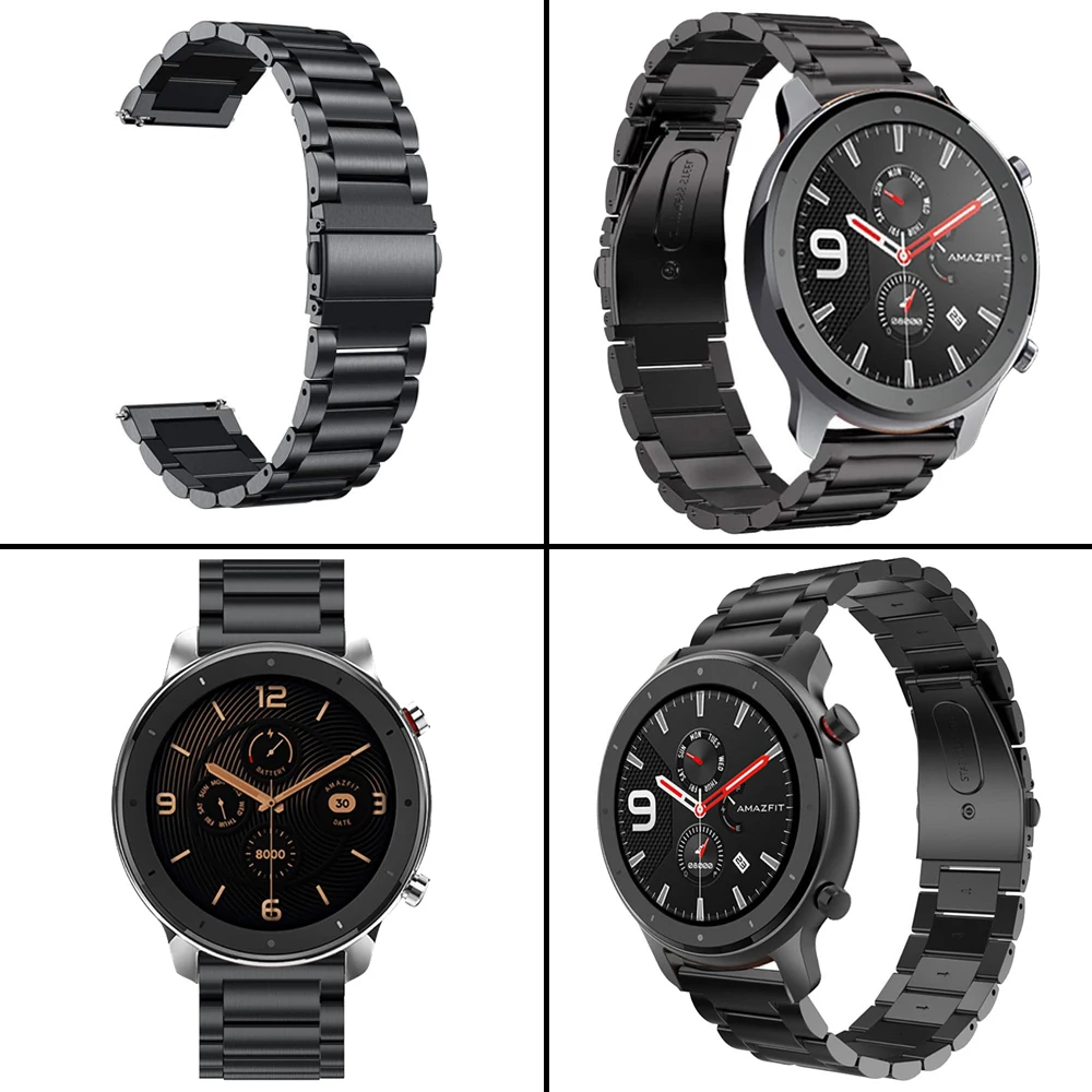 22 мм ремешок для Huami Amazfit GTR 47 Смарт часы стальной металлический Милан