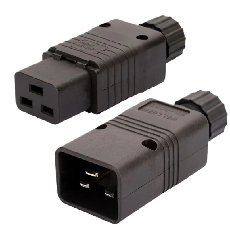 

IEC320-C19 C20 Female Socket 16A 110-250V PDU/UPS Detachable Reassembled Power Cord C19 Socket Black
