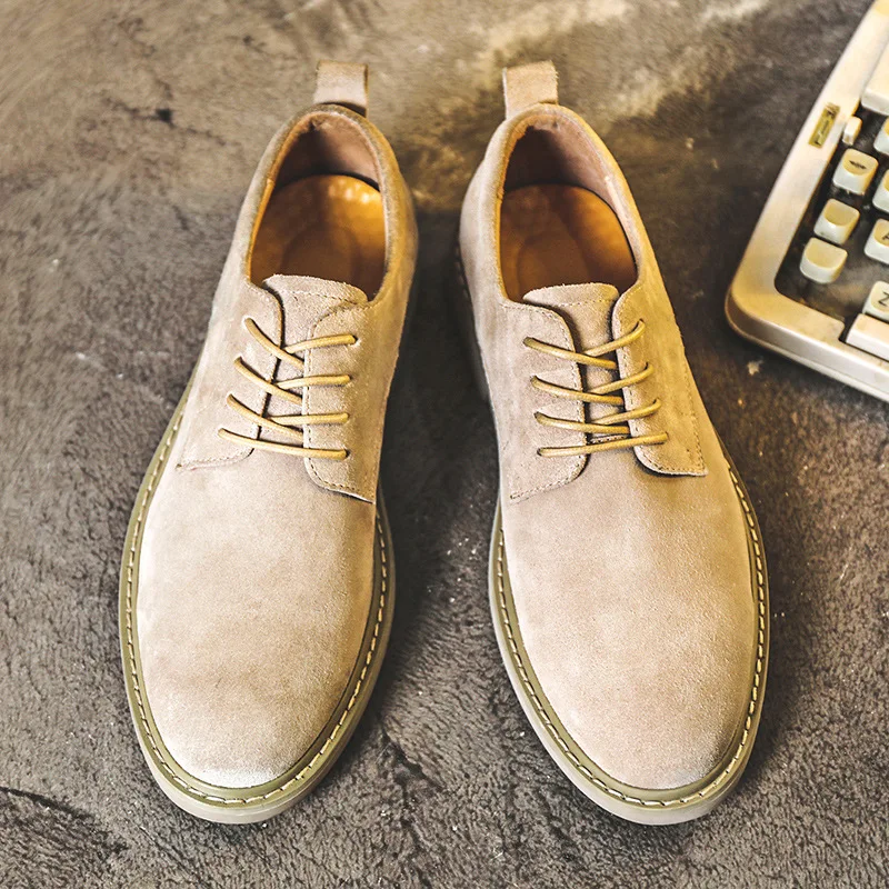 

2021 Spring Suede Leather Men Shoes Oxford Casual Shoes Classic Sneakers Comfortable Footwear Dress Shoes Flats Zapatos Hombre