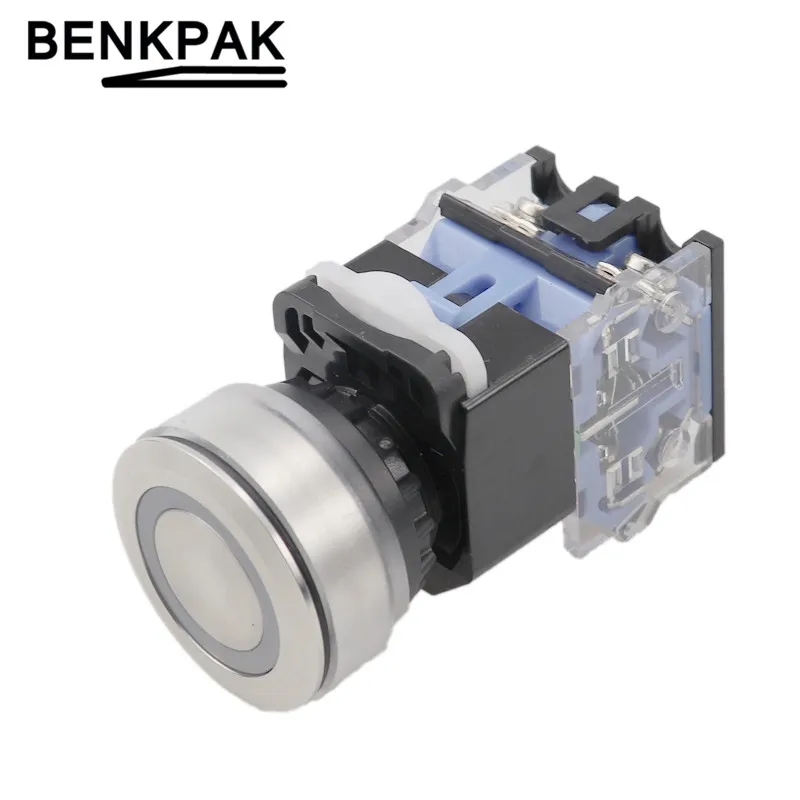Flat Push Button Switch Automatic lock latching / Momentary self-reset1NO1NC 22mm 30mm LA38 | Обустройство дома