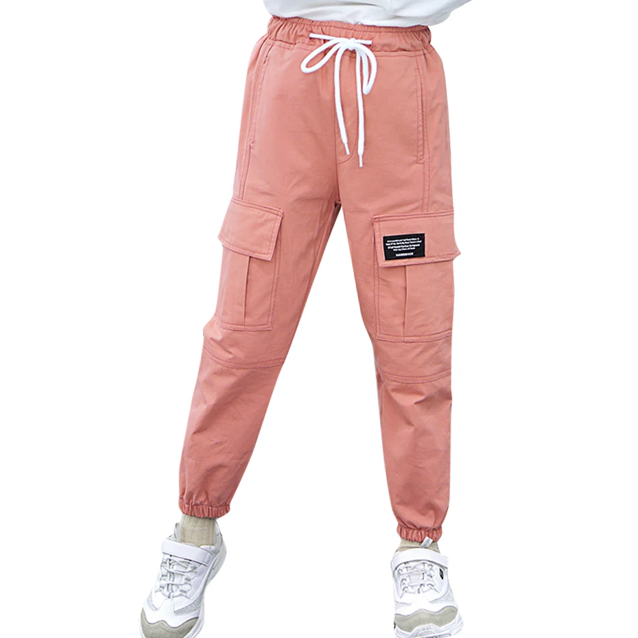 Штаны для девочек Штаны-карго с надписью Повседневные стильные спортивные штаны