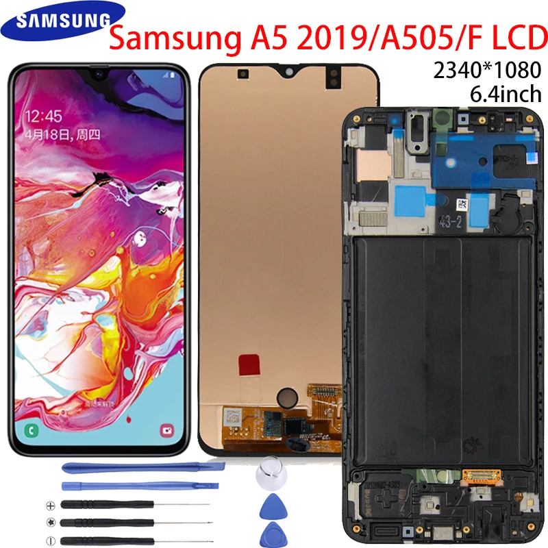 

6.4'' AMOLED For Samsung Galaxy A50 SM-A505FN/DS A505F/DS A505 Display Touch Screen Digitizer TFT For Samsung A50 lcd