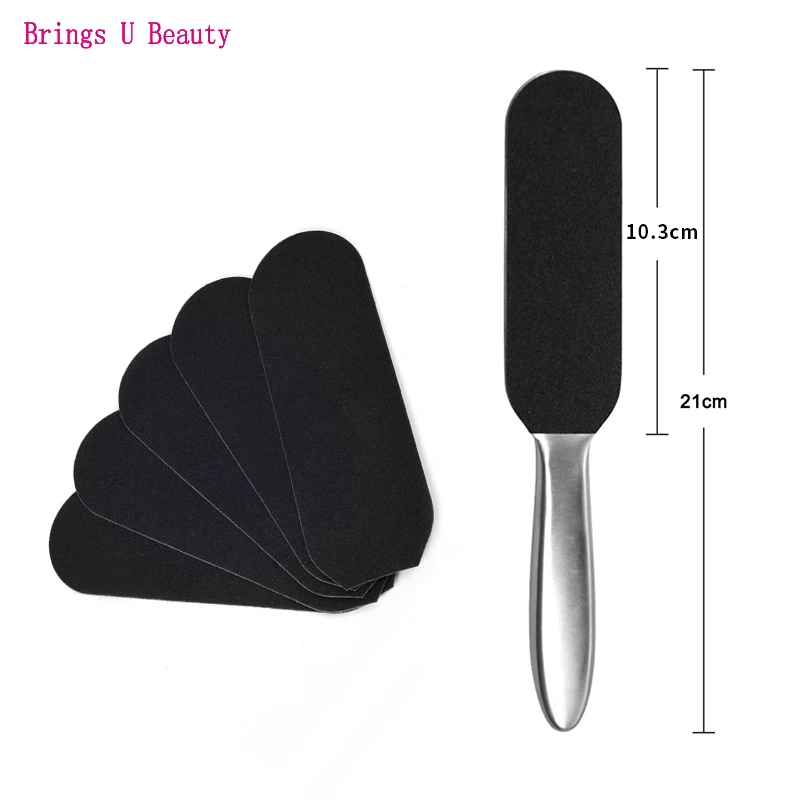 1 комплект рукоятка из нержавеющей стали 21 см и 10 шт. зернистости|Пилки для ног| |