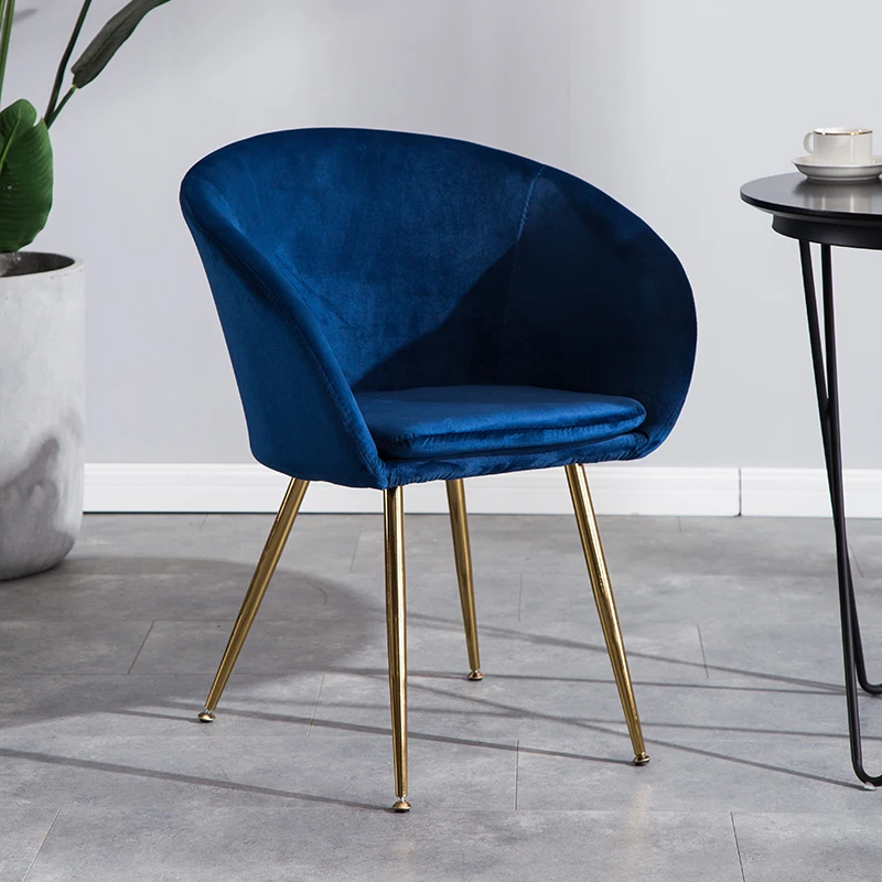 

Nordic light luxury dining chair post modern minimalist casual ins stool net red makeup restaurant milk tea round back chair