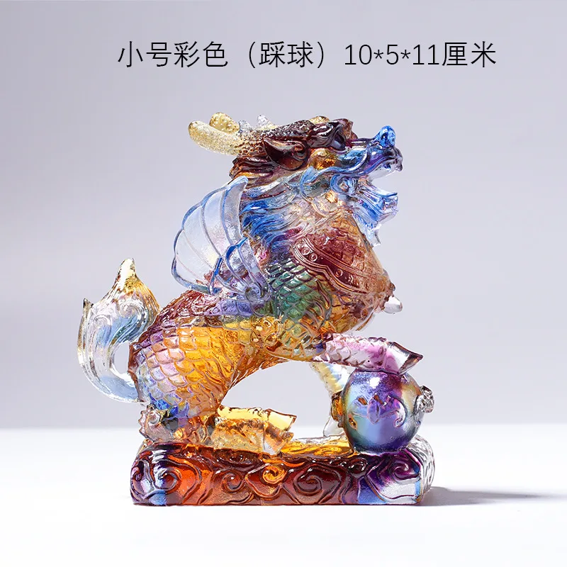 

Ancient glass Qilin ornaments gifts home furnishings Qilin a pair of business gifts