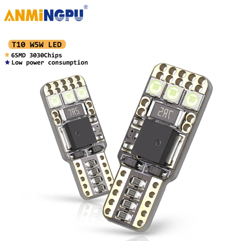 ANMINGPU 2x автомобильная светодиодная сигнальная лампа W5W Led Canbus 3030SMD белый 168 194 T10