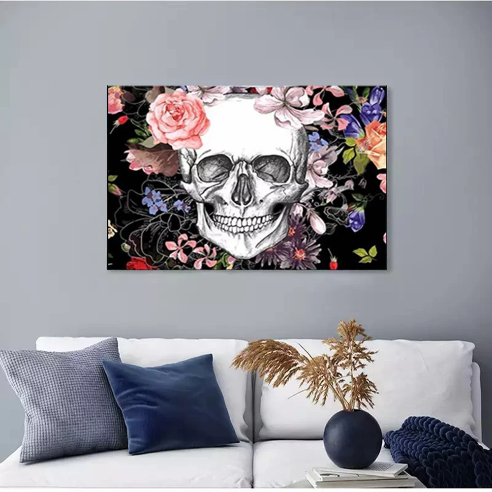 

Хит продаж, картина со скелетом из страз 5D, сделай сам, вышивка с черепом, вышивка крестиком стразы, мозаика, картина на Хэллоуин, домашний де...