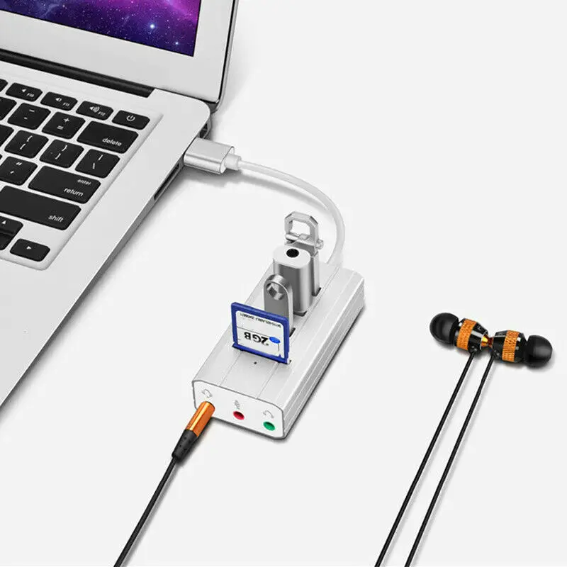 Type-C usb-хаб внешняя звуковая карта AUX Mic гарнитура TF SD адаптер для ноутбука ПК |