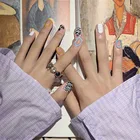 24 шт. накладные ногти с радужным леопардовым принтом съемные марлевые накладные ногти для маникюра для детей