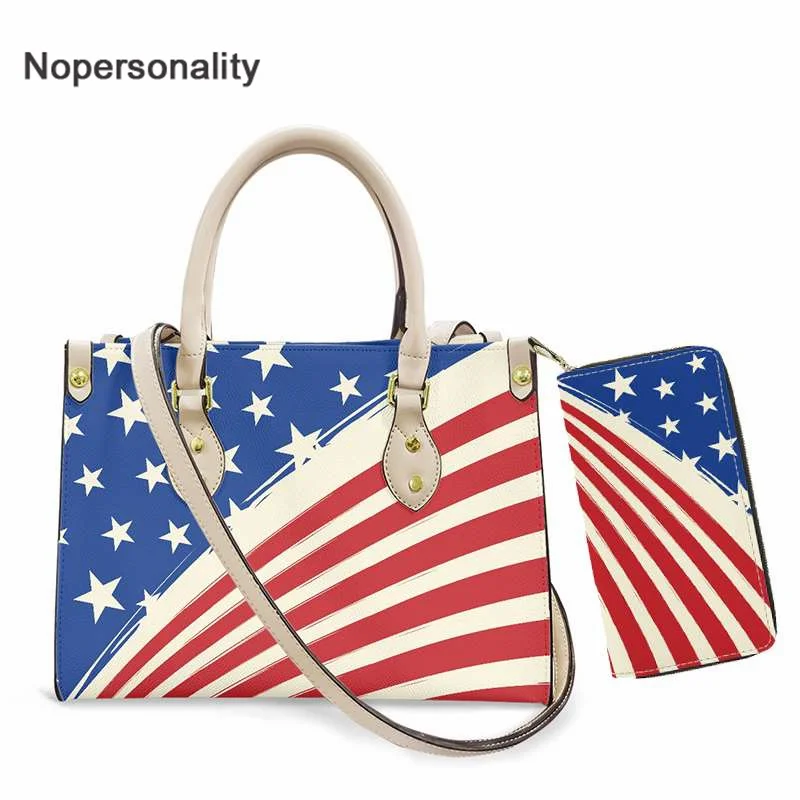 Фото Nopersonality 2 шт./компл. сумка с американским флагом Дизайнерская кожаная через плечо