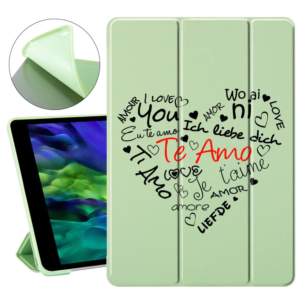 

Ко Дню Святого Валентина Защитная крышка для Apple Ipad Pro 12,9 11 10,5 дюймов Чехол интеллигентая (ый) вход и выход из режима сна, для Ipad Air 3 4 3 10,5 дюймов