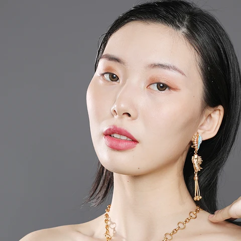 Серьги-гвоздики WEALTHYBOO лазурит