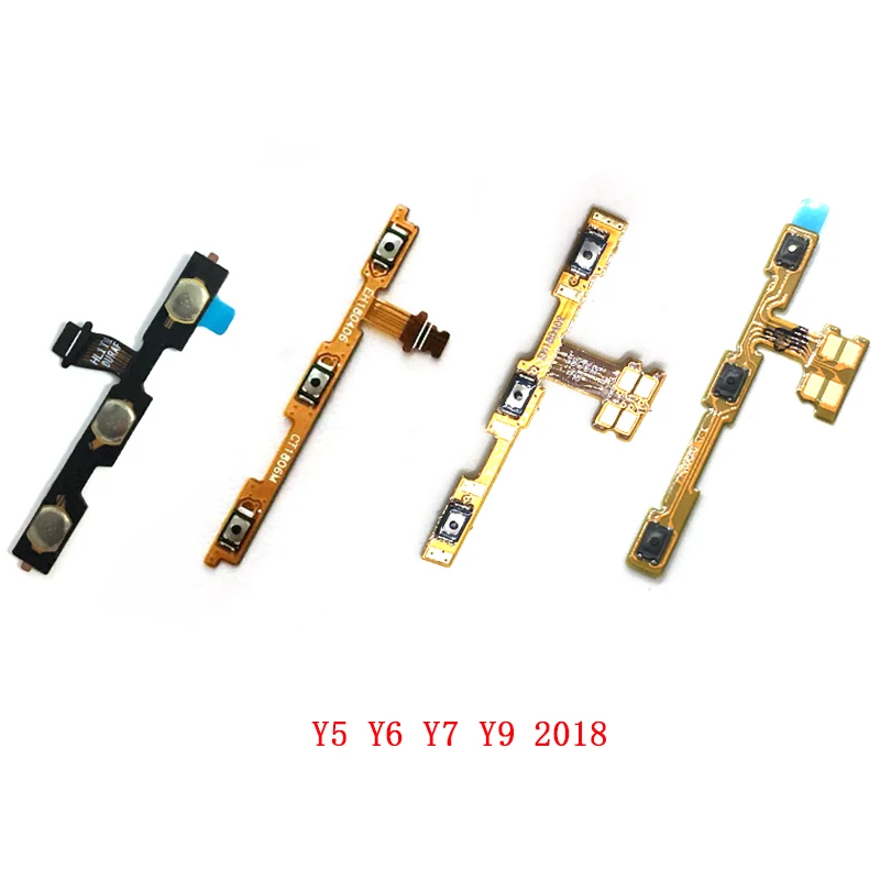 5pcs For Huawei Y5 Y6 Y7 Y9 2018 Power On Off Volume Switch Side Button Key Flex Cable Replacement Parts | Мобильные телефоны и