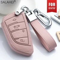 leather car remote key case cover for bmw 1 2 3 4 5 6 7 series x1 x3 x4 x5 x6 f30 f34 f10 f07 f20 g30 f15 f16 keychain protector