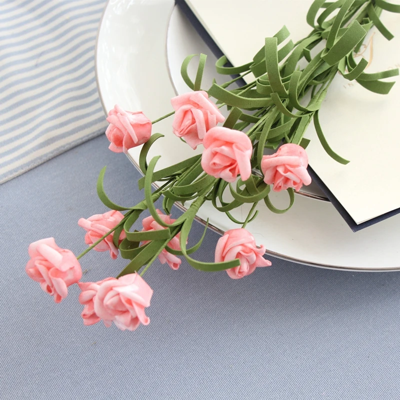 10 головок/букет маленькая искусственная Роза свадебное украшение сделай сам