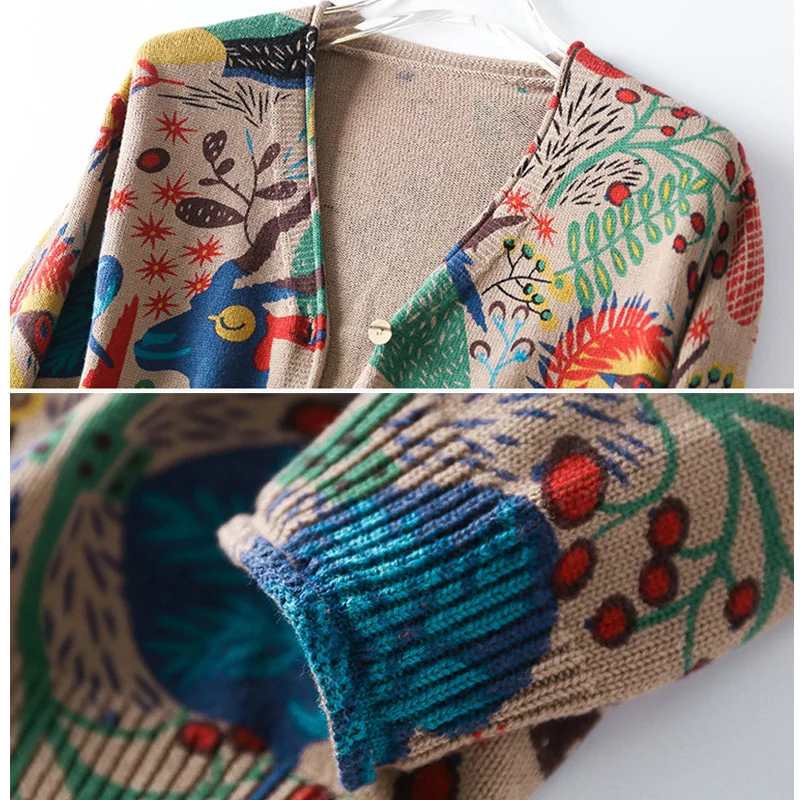 Женское Вязаное кимоно свитер в этническом винтажном стиле мягкая верхняя