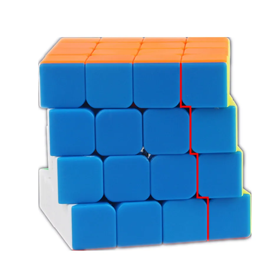Yuxin-Cubo maestro Kirin V2 4x4x4 para ni&ntilde;os, Cubo de velocidad 4x4 negro sin pegatina, rompecabezas educativo de 4x4, juguete m&aacute;gico-4