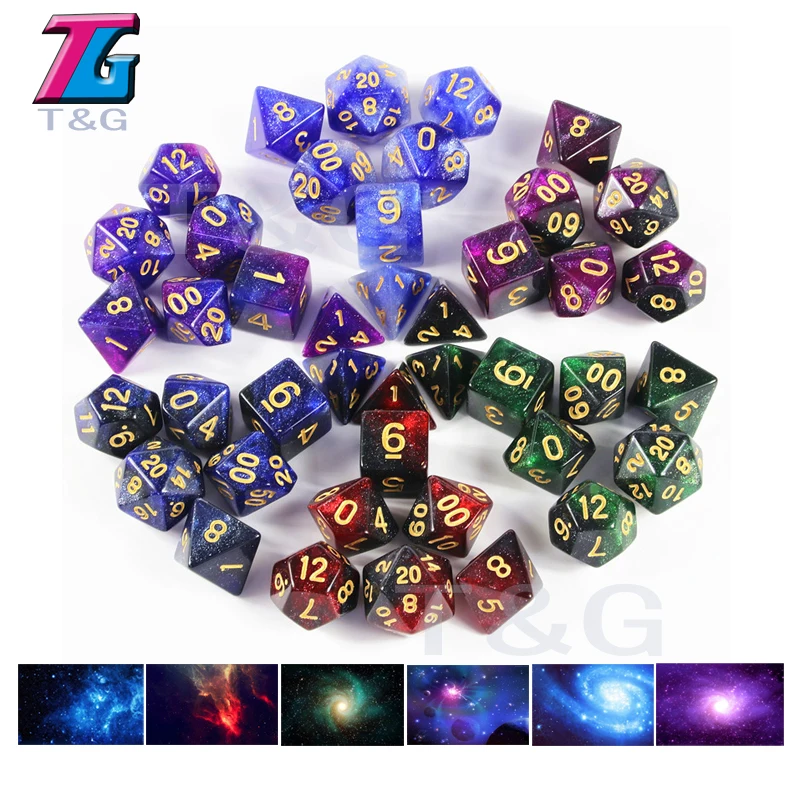 Galaxy Pieces TRPG Gaming Dice D4 D20 многогранная 2 вида цветов новая игрушка|Настольные игры| |