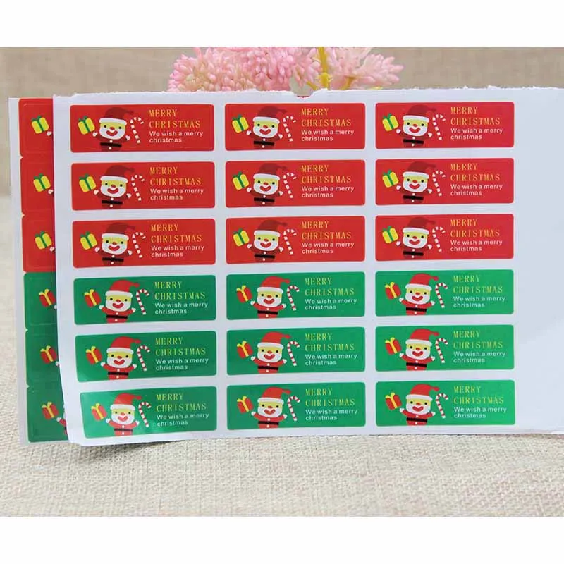 100 шт Смешанные крафт Рождественская тематическая серия наклеек этикеток