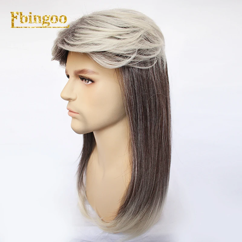 Ebingoo Кепка+ мужские s Mullet парики 80s костюмы коричневый Омбре синтетический парик Merica Joe Dirt Trash костюм аксессуары для мужчин