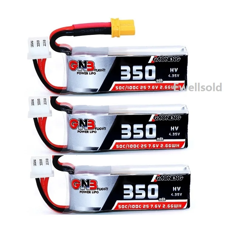 

2s 7.6V 350mAh 50C/100C HV Lipo battery with XT30 Plug for Beta75X Beta65X Tiny Whoop Drones