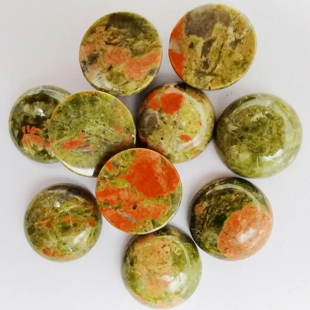 Камень унакита эпидота 16 мм круглый кабошон ювелирные изделия для женщин