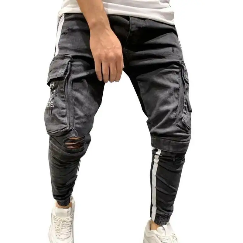 

Unisersal Fashion Men'ss Ripped Slim Fit Stretch Designer Biker Denim Pants Skinny Jeans Trousers US