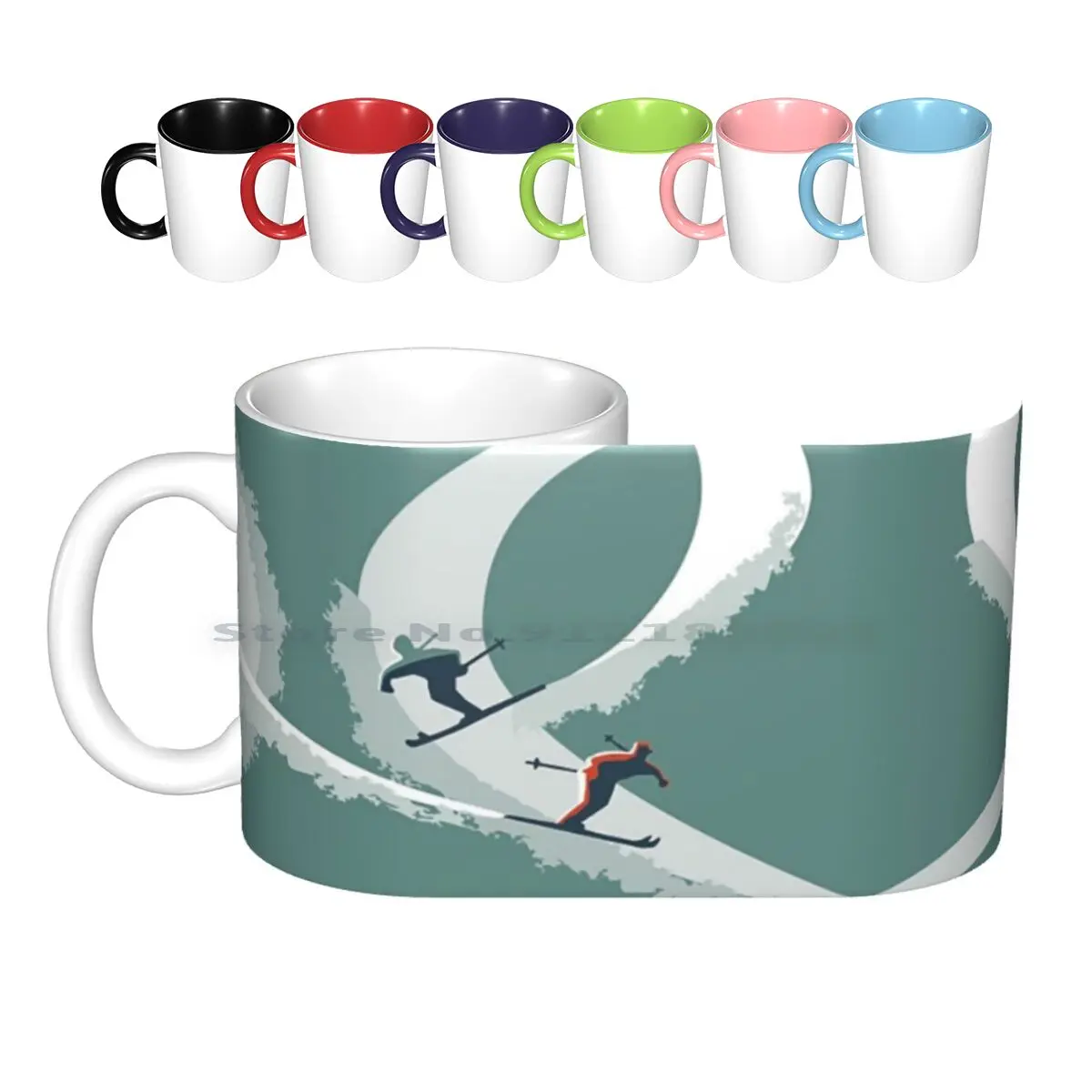 

Фигурка среднего века 8 лыжников в ретро стиле на чай l Керамические Кружки Кофейные чашки Кружка для молока чая лыжи дизайнерский дизайн среднего века