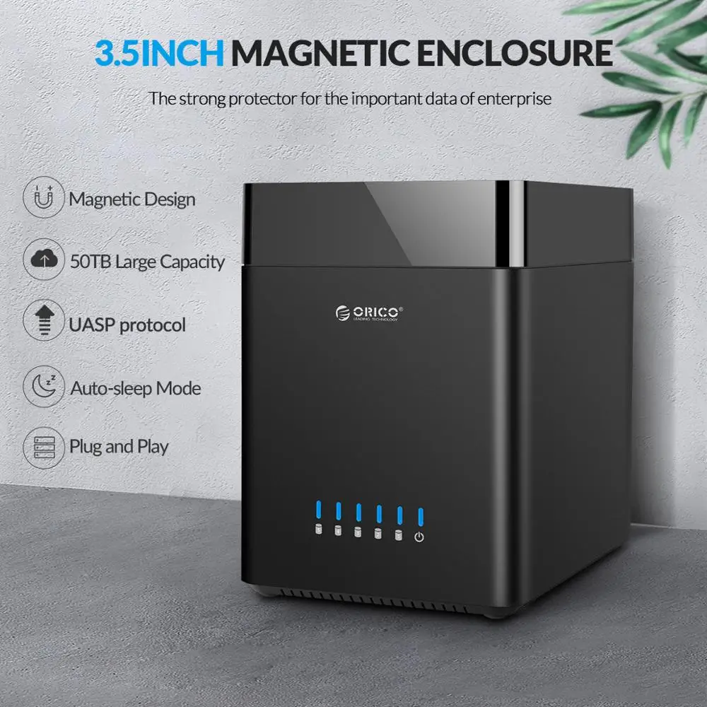 ORICO Hard Drive Docking Station 2/5 Bay USB3.0 Type-C 3.5 Inch HDD Enclosure With 12V Power Aadapter Magnetic Technology